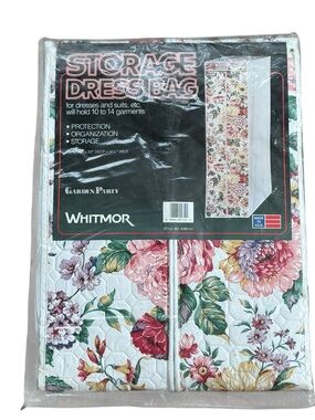 Vintage Whitmor Storage Dress Bag  Garden Party Floral 54x20x14.5” NIB